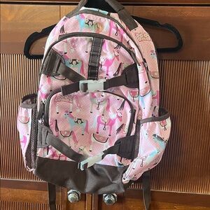 Pottery Barn Kids Pink and Brown Horse Backpack